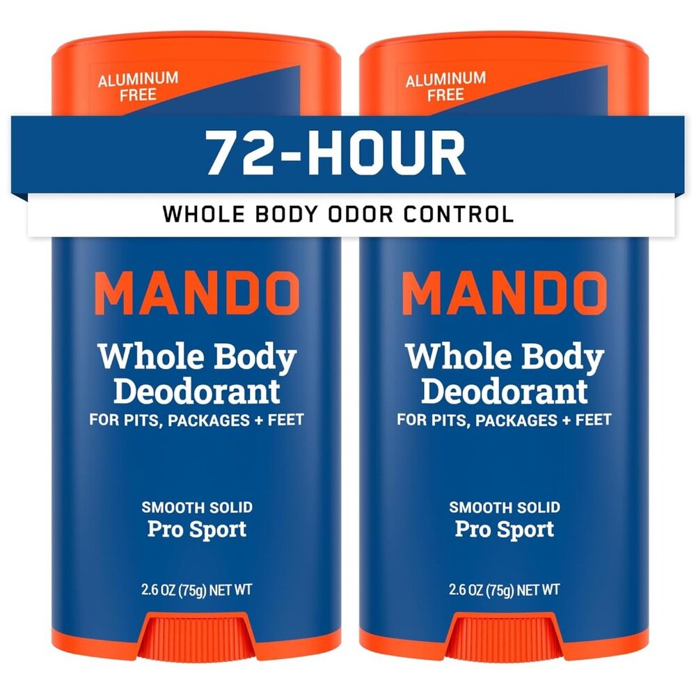 Whole Body Deodorant For Men - Smooth Solid Stick - 72 Hour Odor Control - Alumi